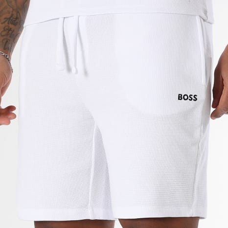 BOSS - Conjunto Camiseta Y Pantalón Corto De chándal Waffle 50535891 50535884 Blanco
